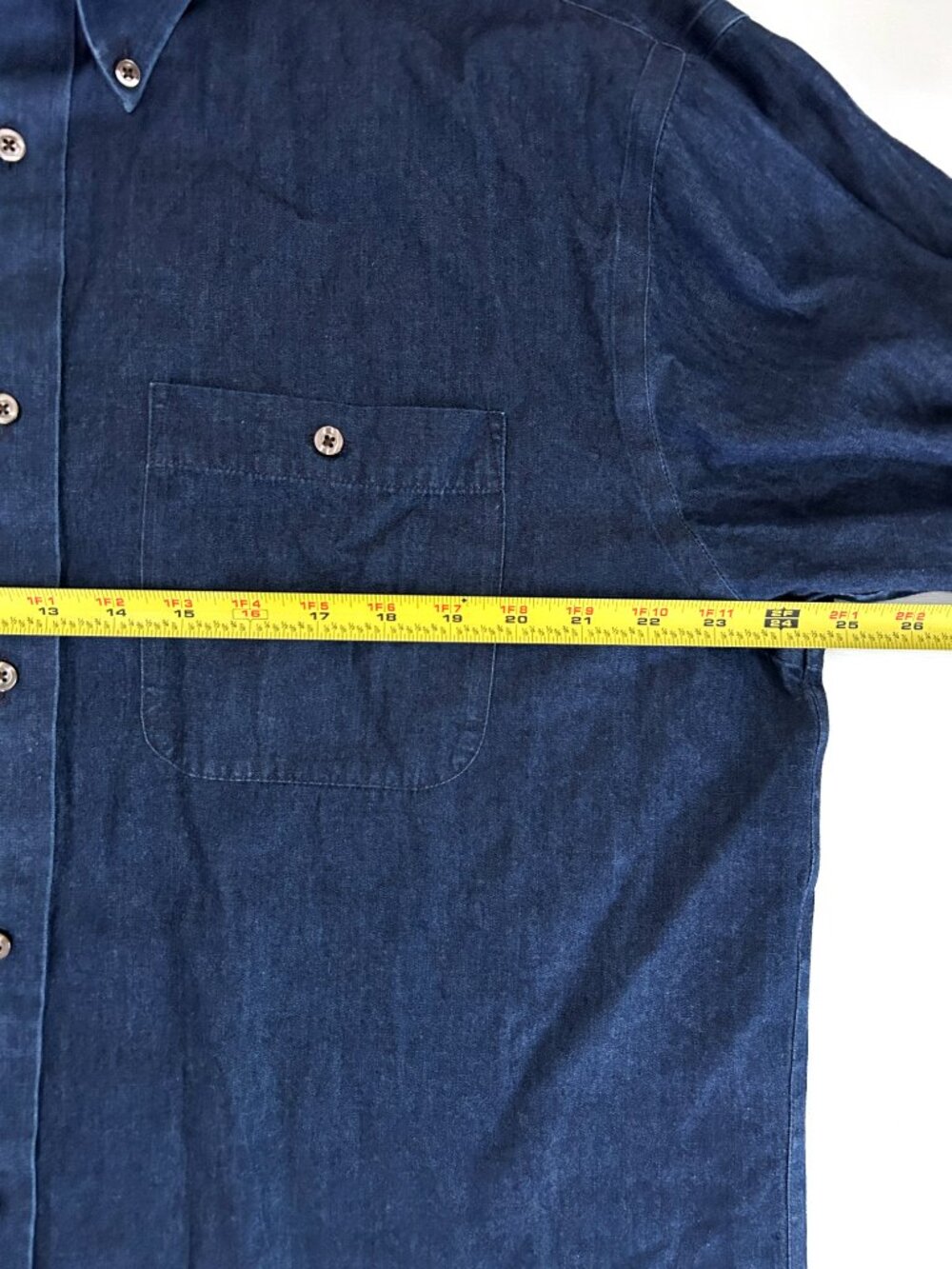 Vintage Orvis Chambray Button Down Shirt Made in Hong Kong 100% Cotton L - Picture 5 of 8